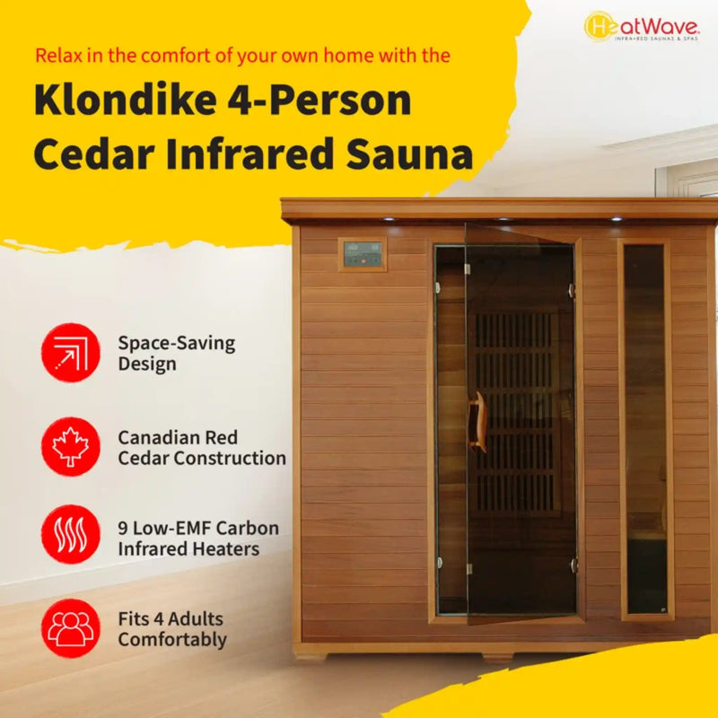 Heatwave Klondike 4-Person Cedar Infrared Sauna