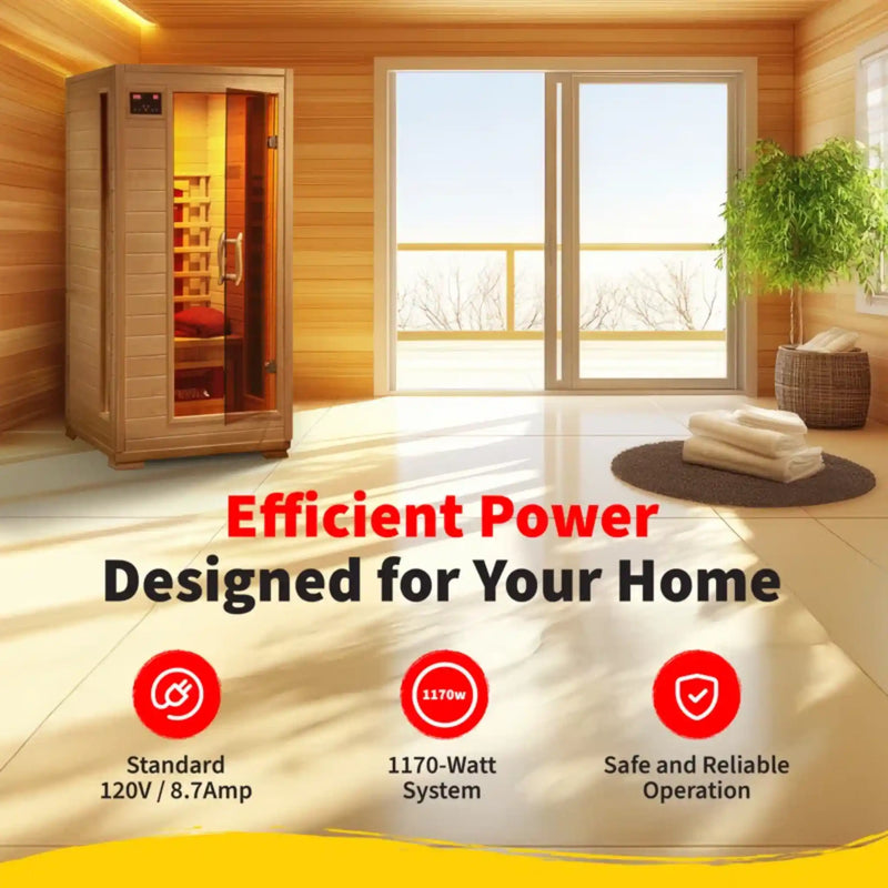 Heatwave Buena Vista 3 Person Hemlock Infrared Sauna | Ceramic Heat