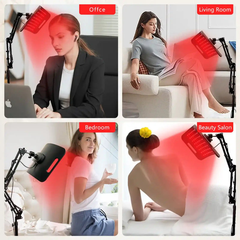 Red Light Therapy Lamp 660nm 850nm Near Infrared 104 LED 3-in-1 Panel Adjustable Floor Desktop Stand Facial Full Body