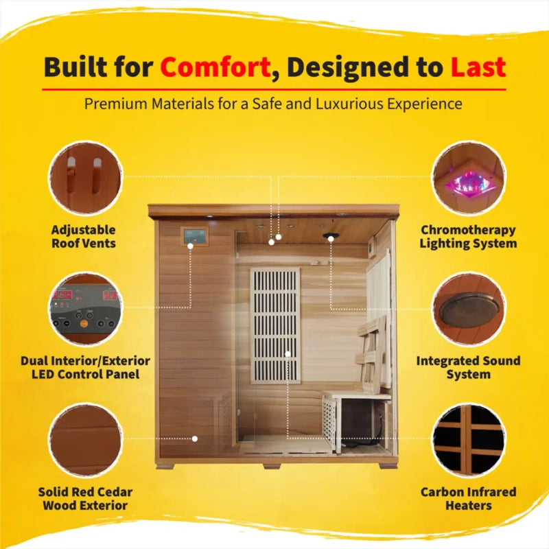 Heatwave Klondike 4-Person Cedar Infrared Sauna