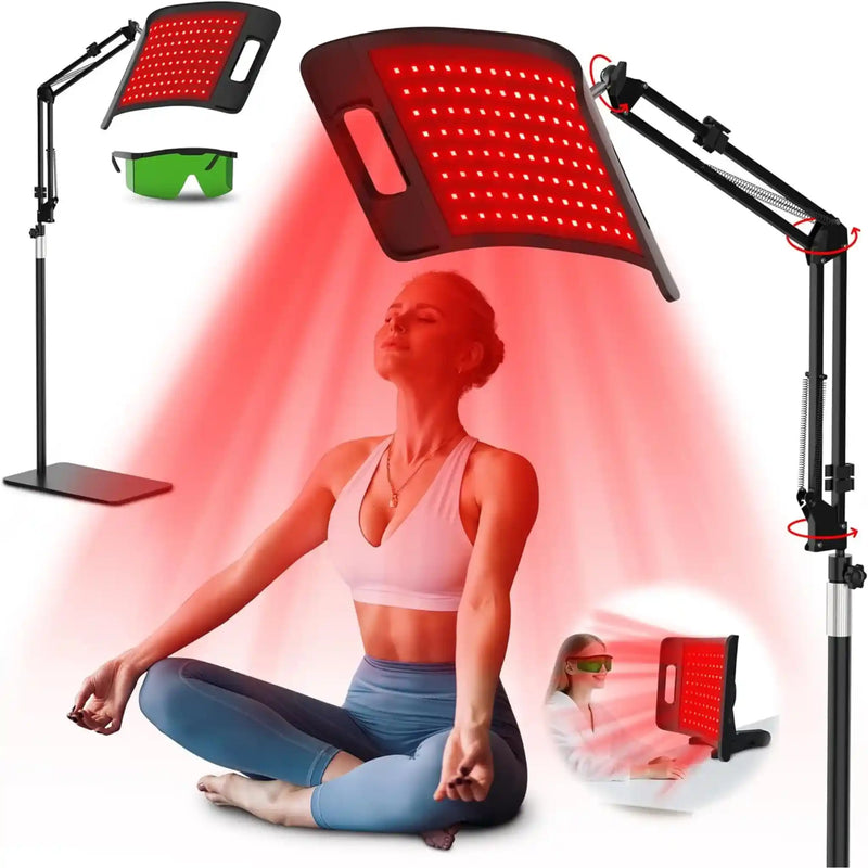Red Light Therapy Lamp 660nm 850nm Near Infrared 104 LED 3-in-1 Panel Adjustable Floor Desktop Stand Facial Full Body
