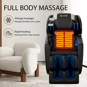 BILITOK Zero Gravity Massage Chair: Reclining, Heating, Full-Body Air Compression, 6 Rollers& Touchscreen. Supports up to 180Lbs & 6Ft