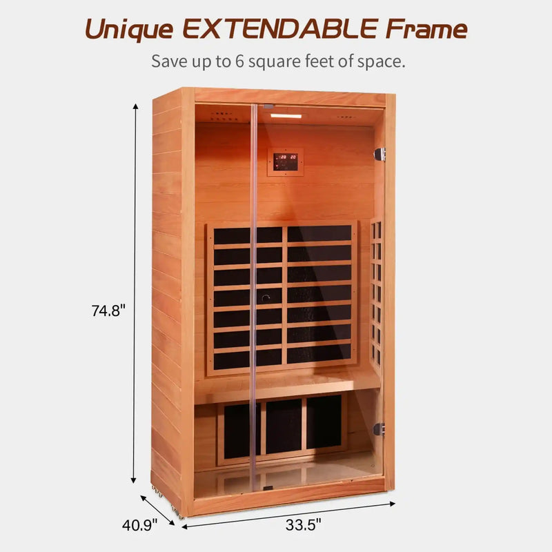 Vanity Art 1-Person Extendable FAR Infrared Hemlock Sauna