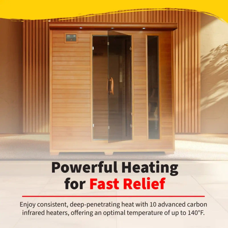Heatwave 6-Person Cedar Infrared Sauna | Carbon Heat