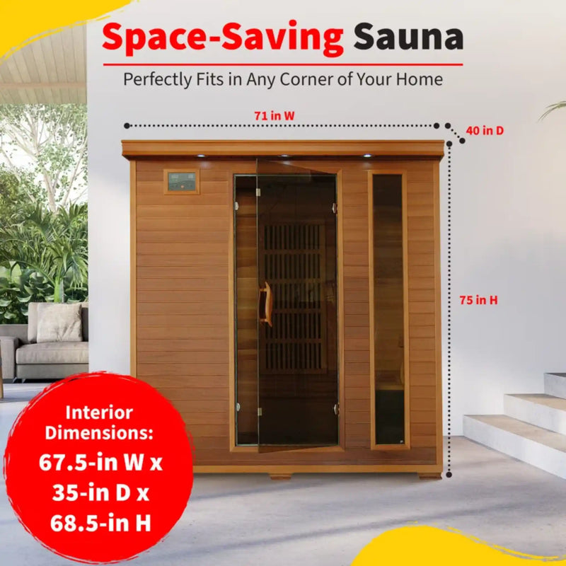 Heatwave Klondike 4-Person Cedar Infrared Sauna