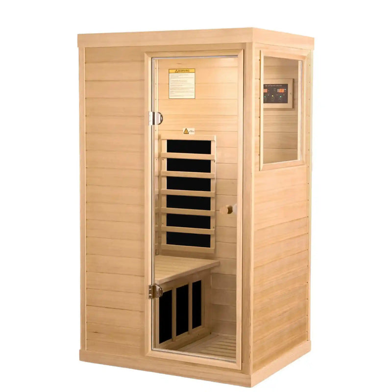Purity 909MH 1-Person Side Door Far Infrared Sauna Canadian Hemlock or Red Cedar 1050W 360° Heating Ambient Red Light 2026