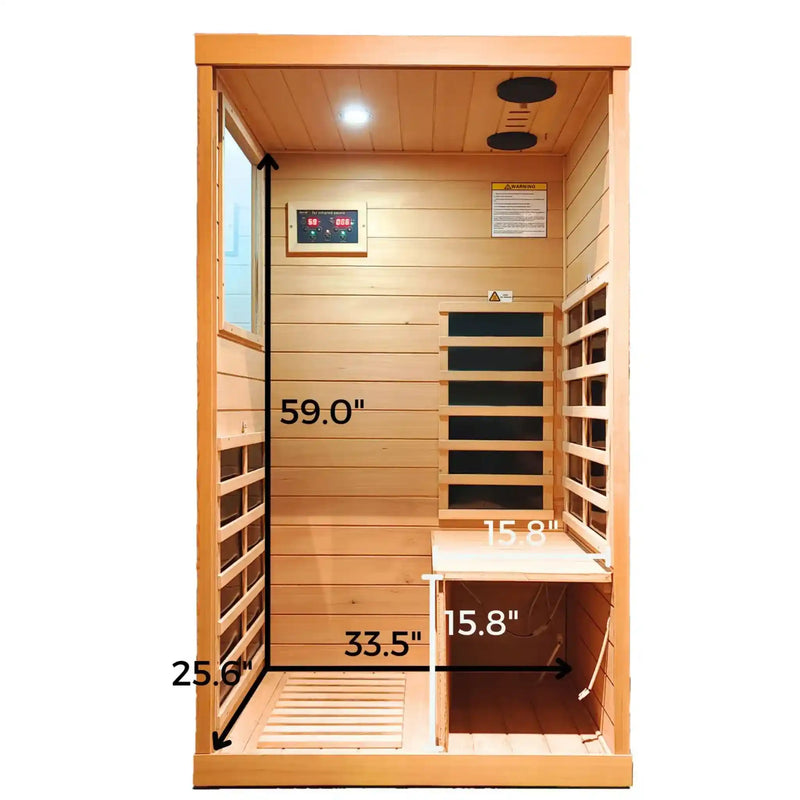 Purity 909MH 1-Person Side Door Far Infrared Sauna Canadian Hemlock or Red Cedar 1050W 360° Heating Ambient Red Light 2026
