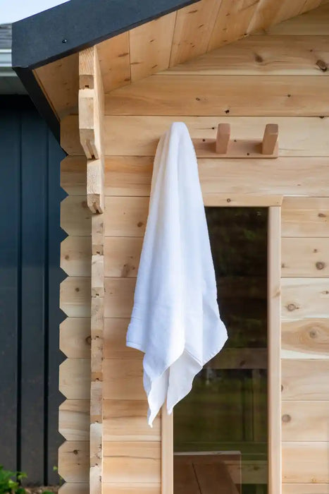 Dundalk Leisurecraft Canadian Timber 6 Person Georgian Cabin Sauna with Porch CTC88PW | Athlete Recovery Depot
