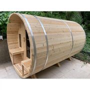 Dundalk Leisurecraft Canadian Timber 8 Person Tranquility Barrel Sauna CTC2345W | Athlete Recovery Depot