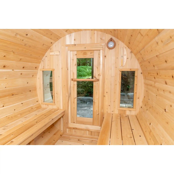 Dundalk Leisurecraft Canadian Timber 8 Person Tranquility Barrel Sauna CTC2345W | Athlete Recovery Depot