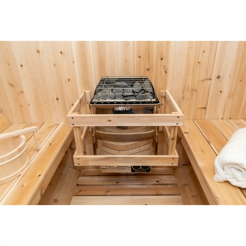 Dundalk Leisurecraft Canadian Timber 8 Person Tranquility Barrel Sauna CTC2345W | Athlete Recovery Depot