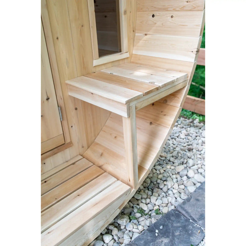 Dundalk Leisurecraft Canadian Timber 8 Person Tranquility Barrel Sauna CTC2345W | Athlete Recovery Depot