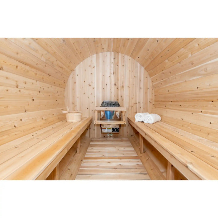 Dundalk Leisurecraft Canadian Timber 8 Person Tranquility Barrel Sauna CTC2345W | Athlete Recovery Depot