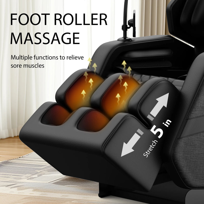 BILITOK Zero Gravity Massage Chair: Reclining, Heating, Full-Body Air Compression, 6 Rollers& Touchscreen. Supports up to 180Lbs & 6Ft