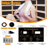 Far Infrared Sauna, 1 Person Infrared Sauna, Canadian Hemlock Wood 1290W Low-Emf Infrared Saunas for Home with Bluetooth Speakers, Reading Lamp