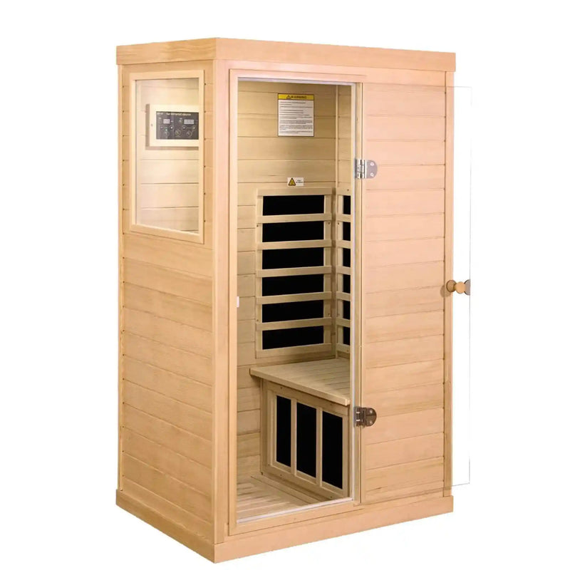 Purity 909MH 1-Person Side Door Far Infrared Sauna Canadian Hemlock or Red Cedar 1050W 360° Heating Ambient Red Light 2026