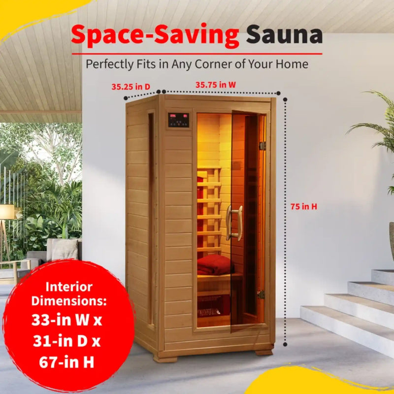 Heatwave Buena Vista 3 Person Hemlock Infrared Sauna | Ceramic Heat