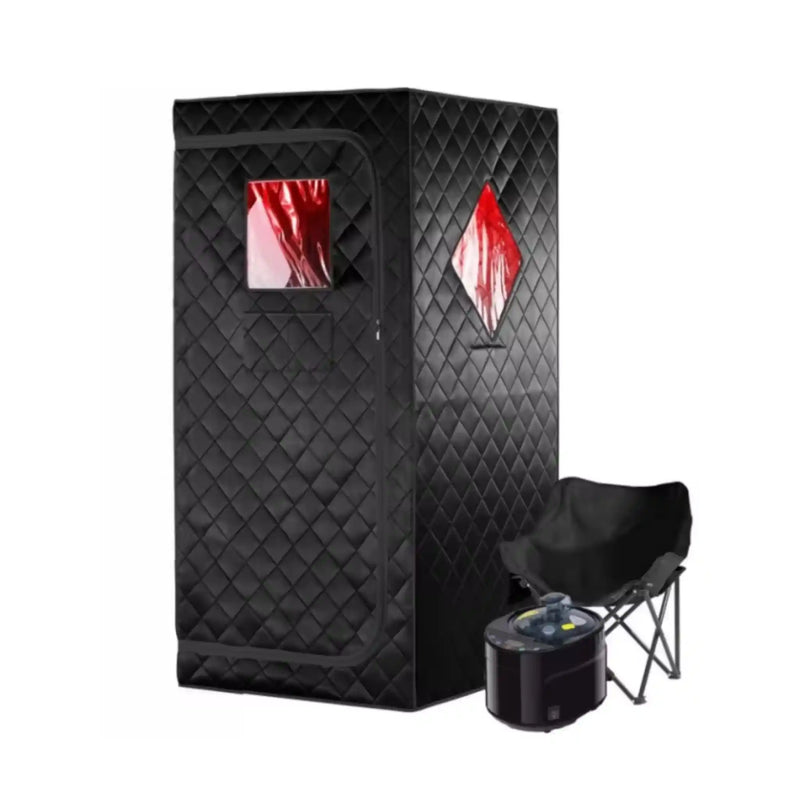 2-in-1 Portable Infrared Steam Sauna with 660nm Red Light Therapy 4L Steamer 1100W Folding Chair Full Body Home Spa