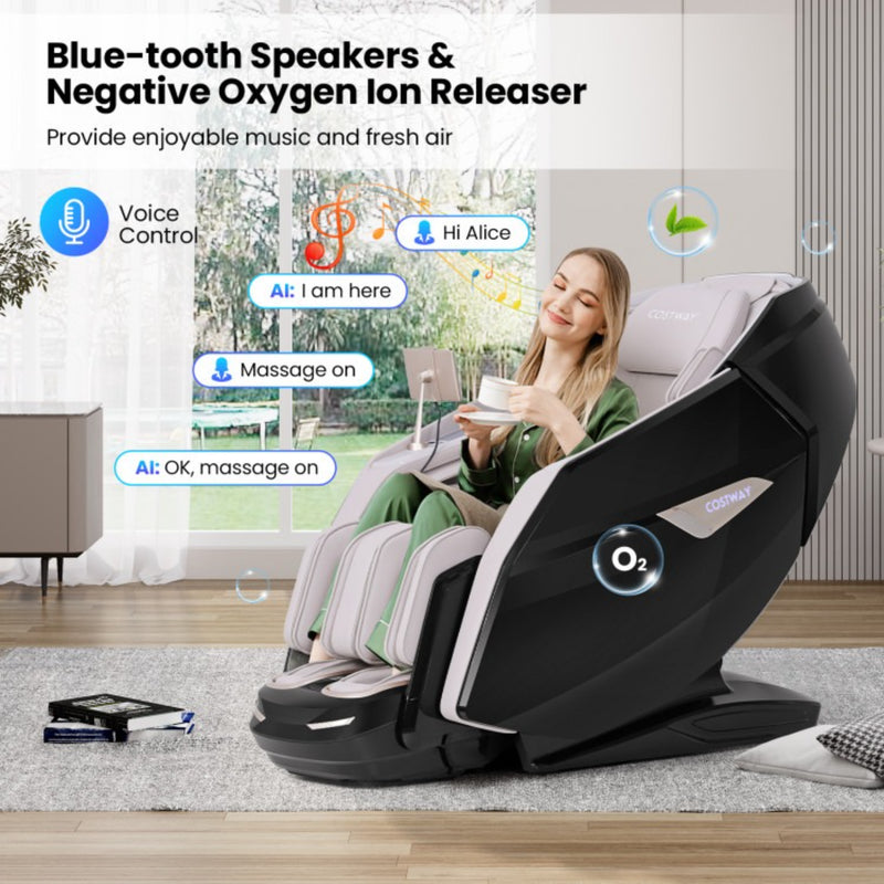 Costway Kenzo Zero Gravity Full Body Massage Chair | Black & Beige