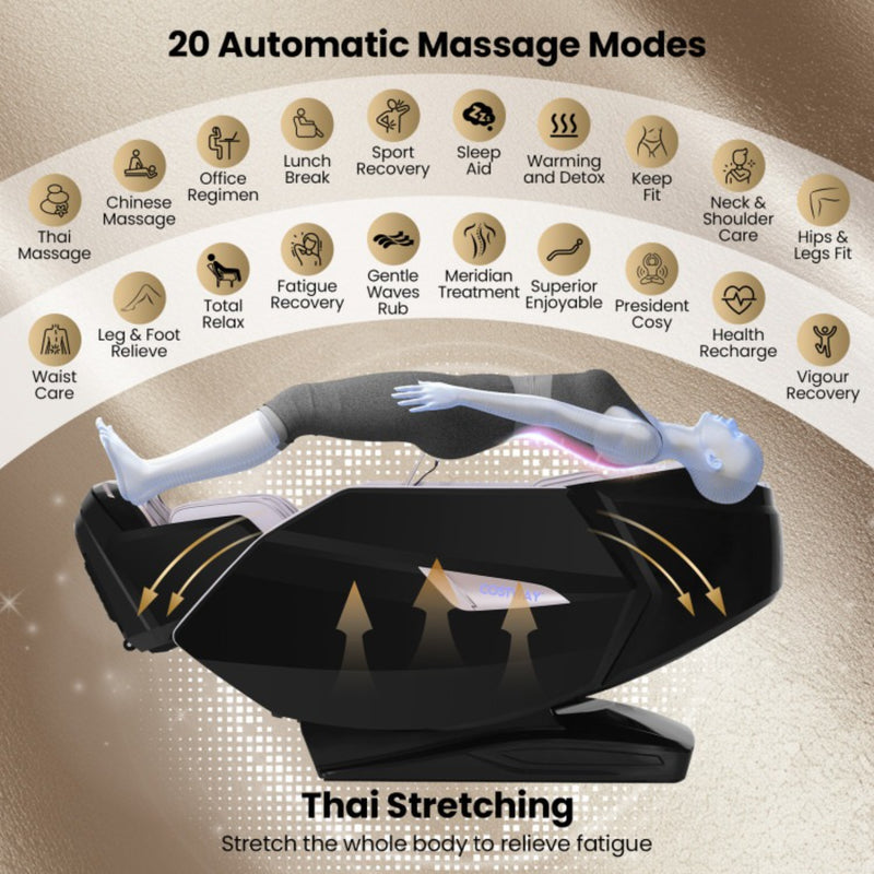 Costway Kenzo Zero Gravity Full Body Massage Chair | Black & Beige
