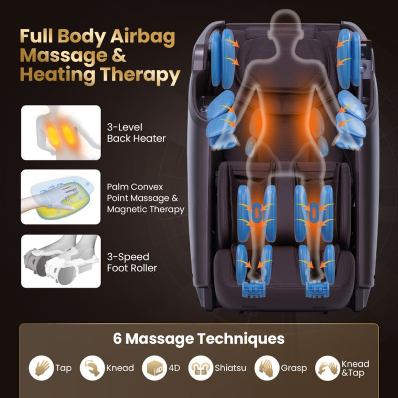 Costway Enjoyment 42 Full Body Zero Gravity Reclining Massage Chair | Brown