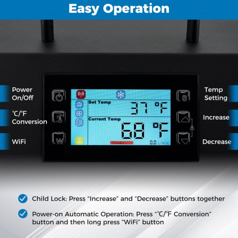 Costway 4/5 HP Cold Plunge Water Chiller with WiFi App Control and Dual Filtration