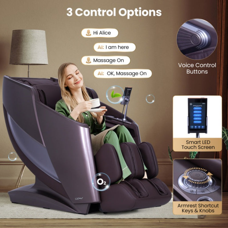Costway Enjoyment 42 Full Body Zero Gravity Reclining Massage Chair | Brown