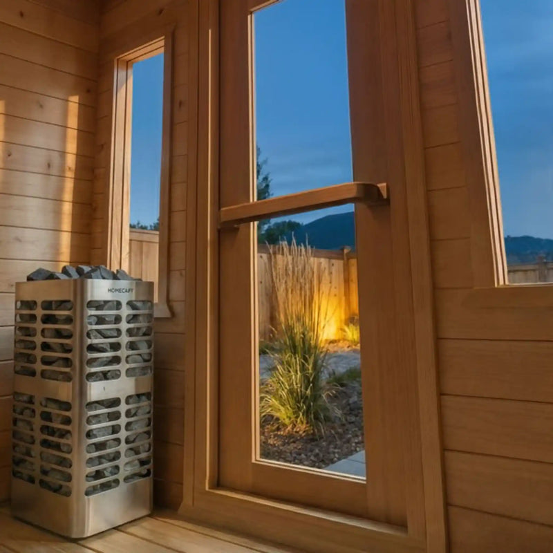 Leisurecraft Palmer Cabin Sauna 4-Person Eastern White Cedar Electric Wood Canadian Made