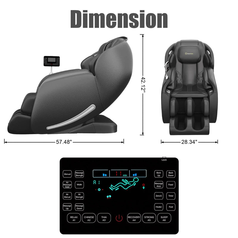 Real Relax Favor-06 3D Zero Gravity Massage Chair | Black