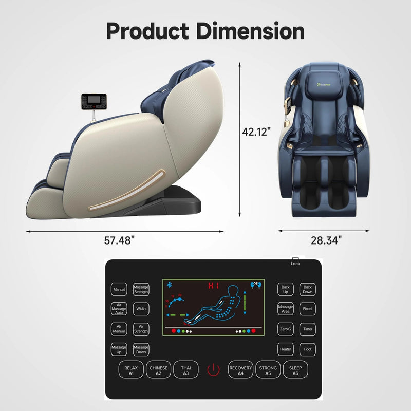 Real Relax Favor-06 3D Zero Gravity Massage Chair | Blue