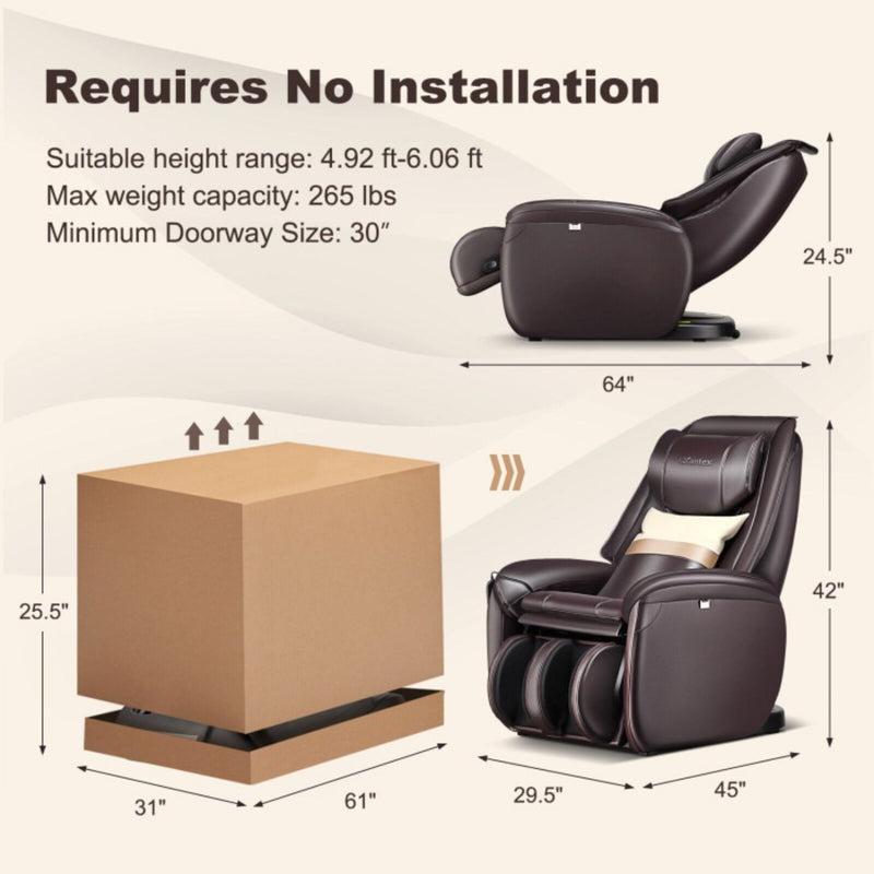 Costway Soothe 26 - Full Body Zero Gravity Massage Chair with Pillow