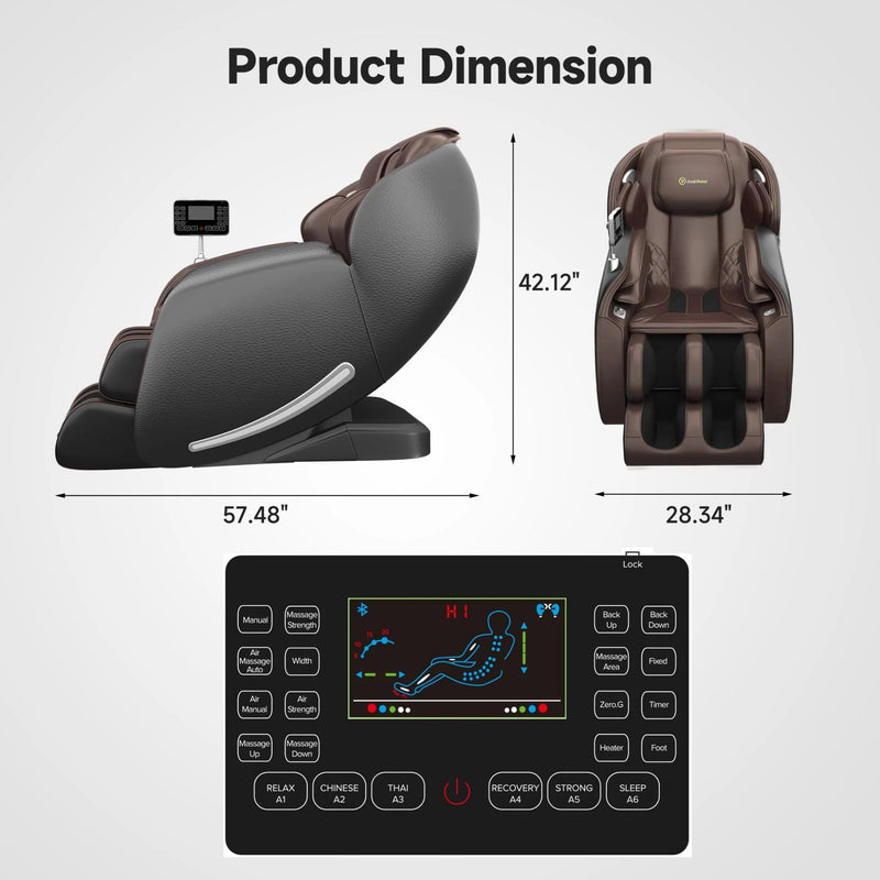 Real Relax Favor-06 3D Zero Gravity Massage Chair | Brown
