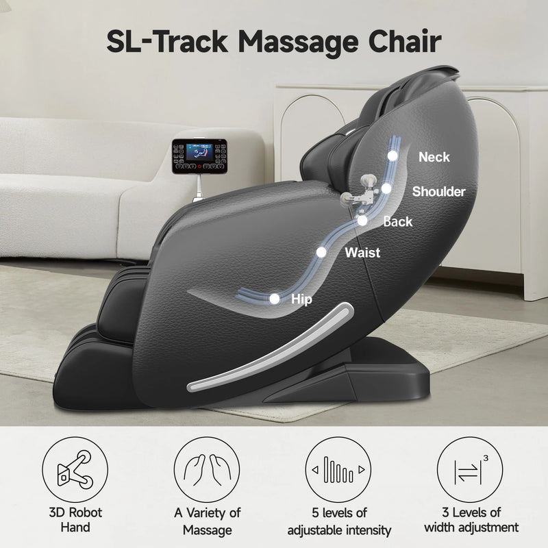 Real Relax Favor-06 3D Zero Gravity Massage Chair | Black
