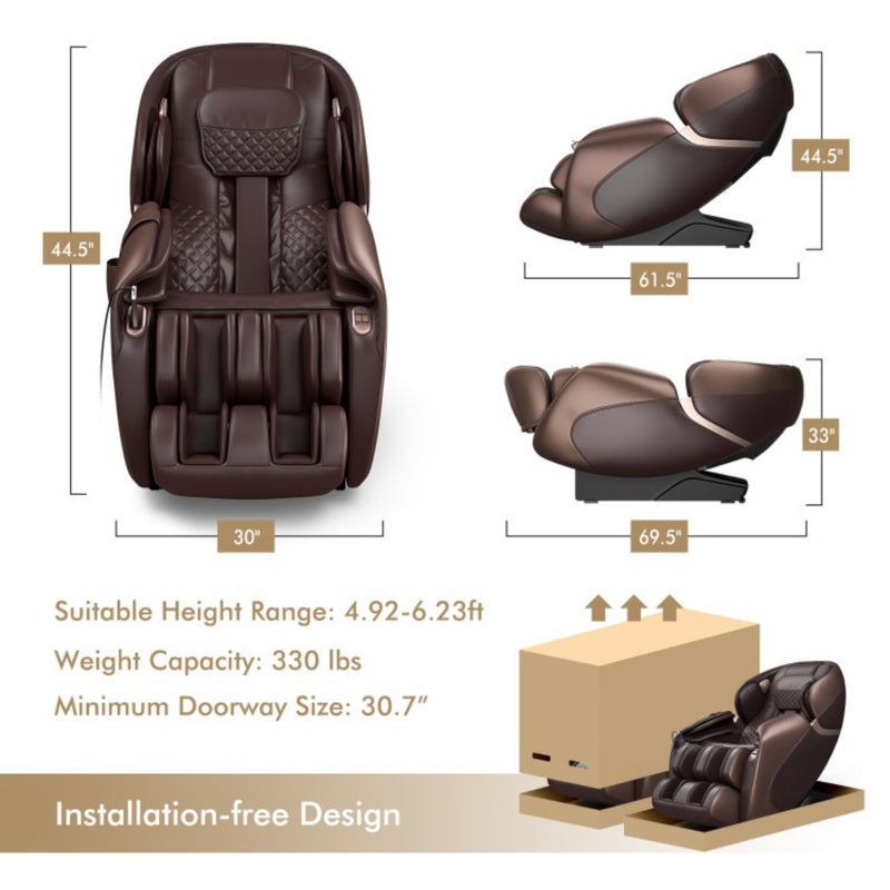 Costway Full Body Massage Chair with SL Track, Zero Gravity & Yoga Stretching