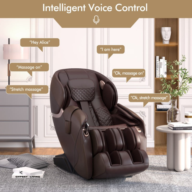 Costway Full Body Massage Chair with SL Track, Zero Gravity & Yoga Stretching