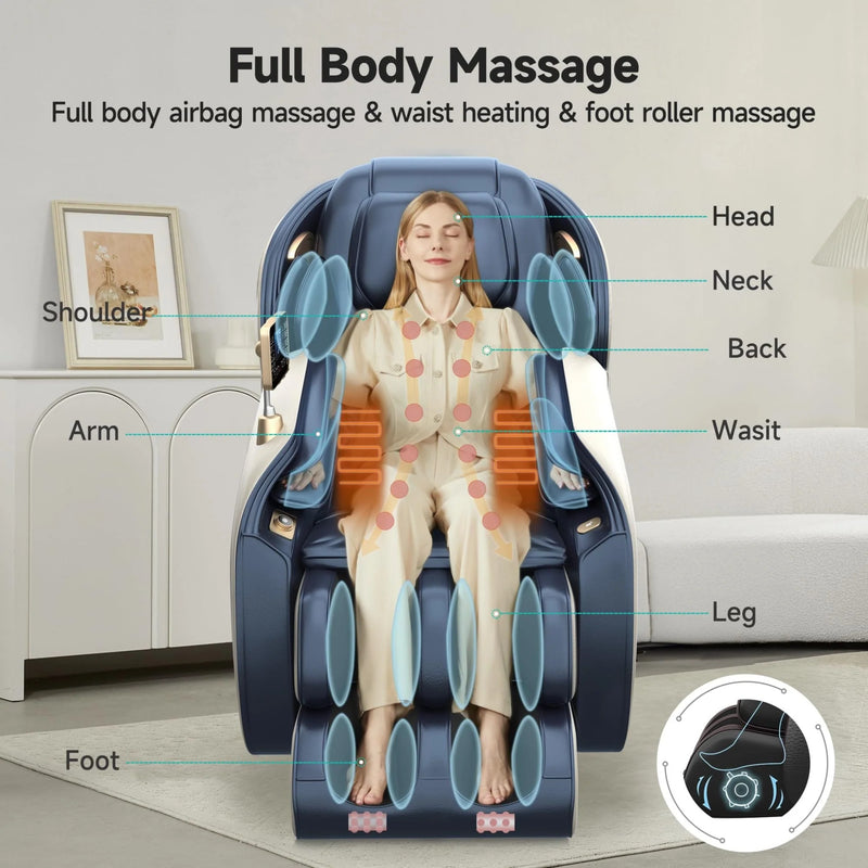 Real Relax Favor-06 3D Zero Gravity Massage Chair | Blue
