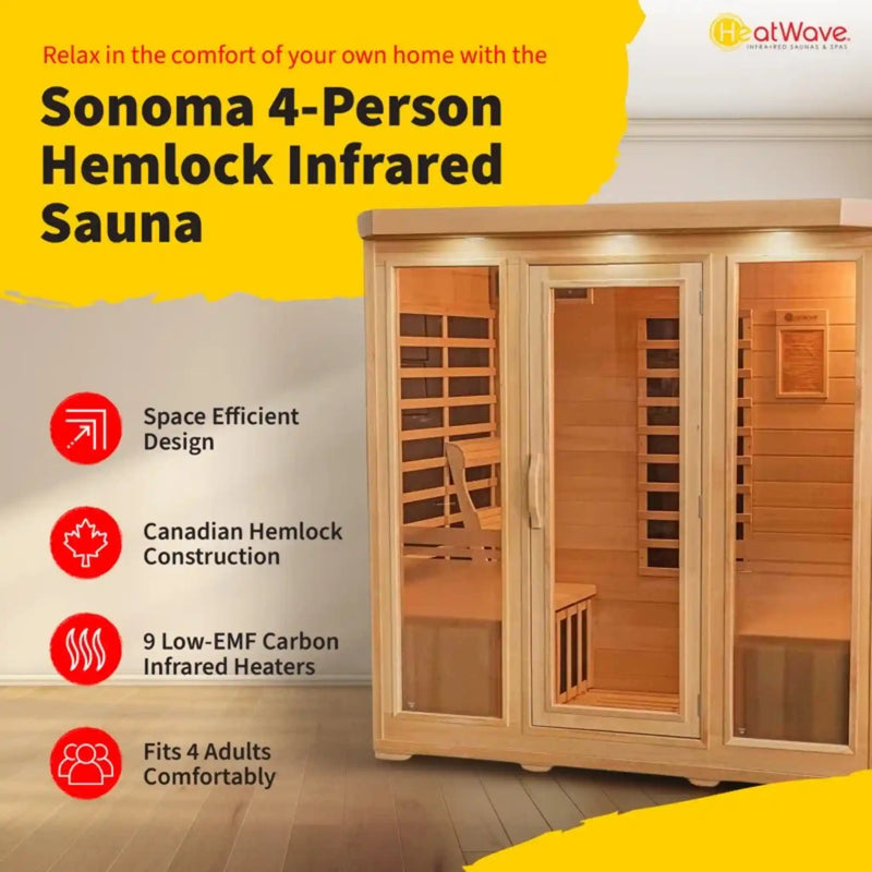 Heatwave Sonoma 4-Person Hemlock Infrared Sauna