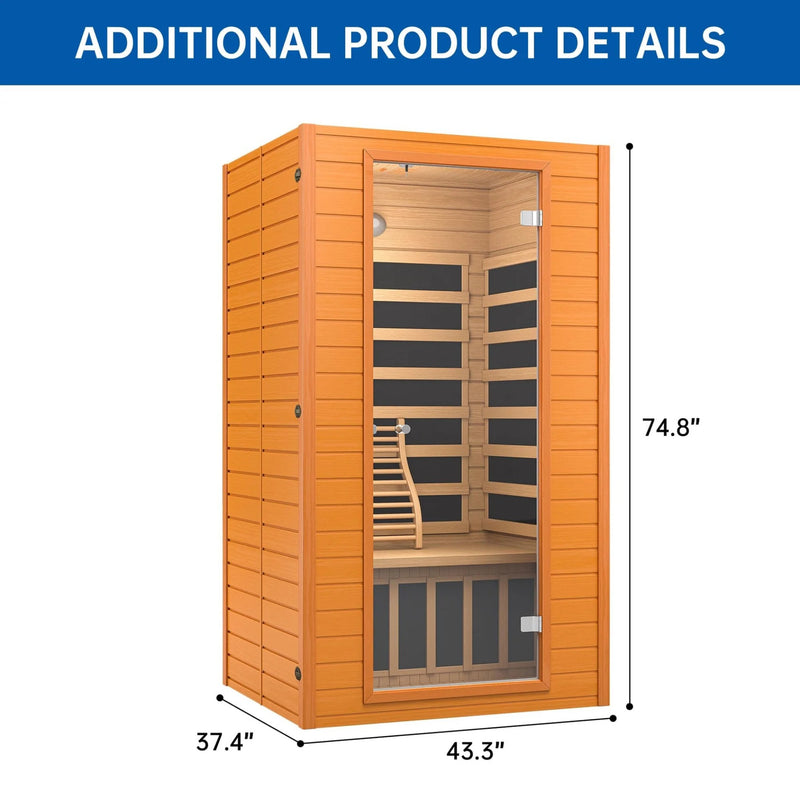 Earth 1-2 Person Low EMF Far Infrared Sauna
