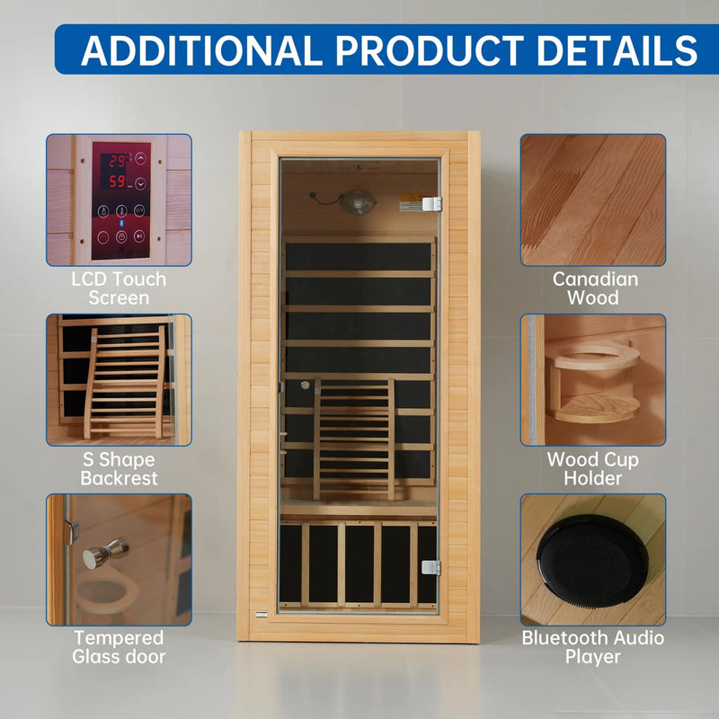 Earth 1 Person Low EMF Far Infrared Sauna