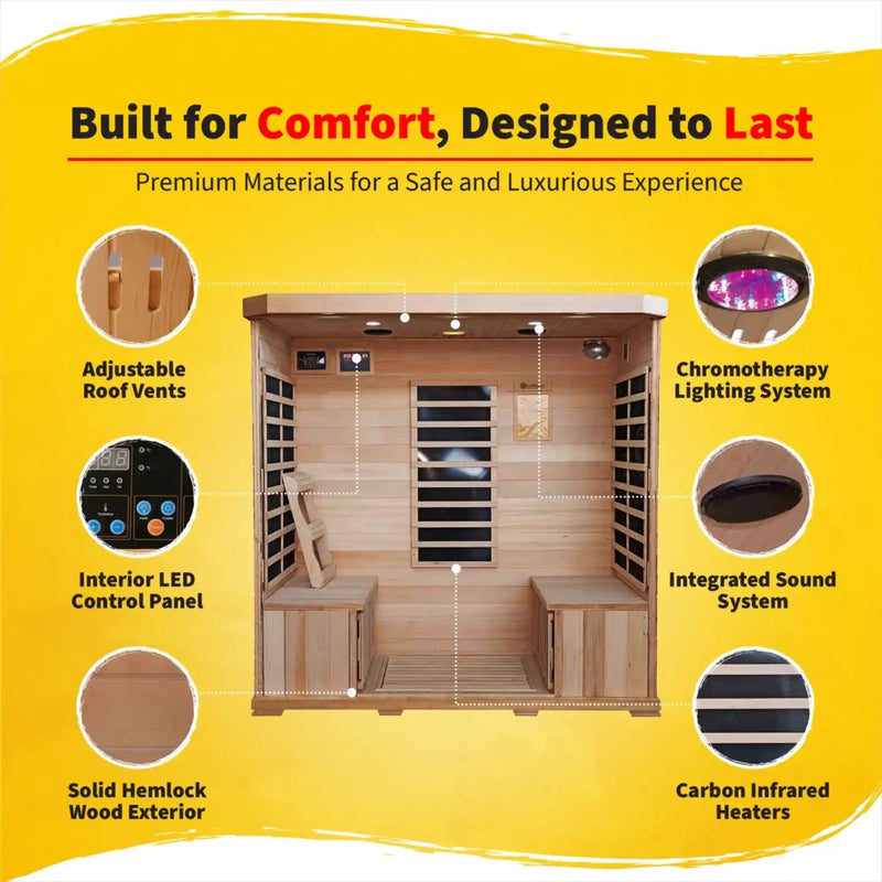 Heatwave Sonoma 4-Person Hemlock Infrared Sauna