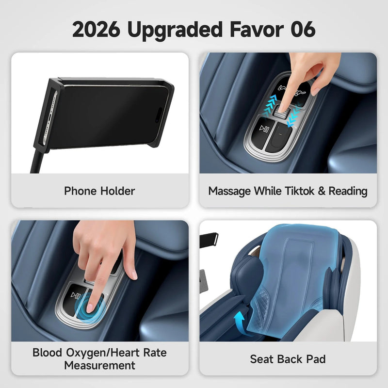 Real Relax Favor-06 2026 3D Massage Chair | Blue