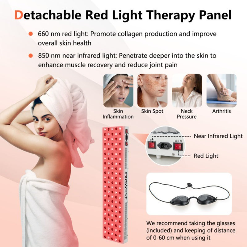 Costway 2 Person Far Infrared Wooden Sauna Room with Free Red Light Therapy for Home