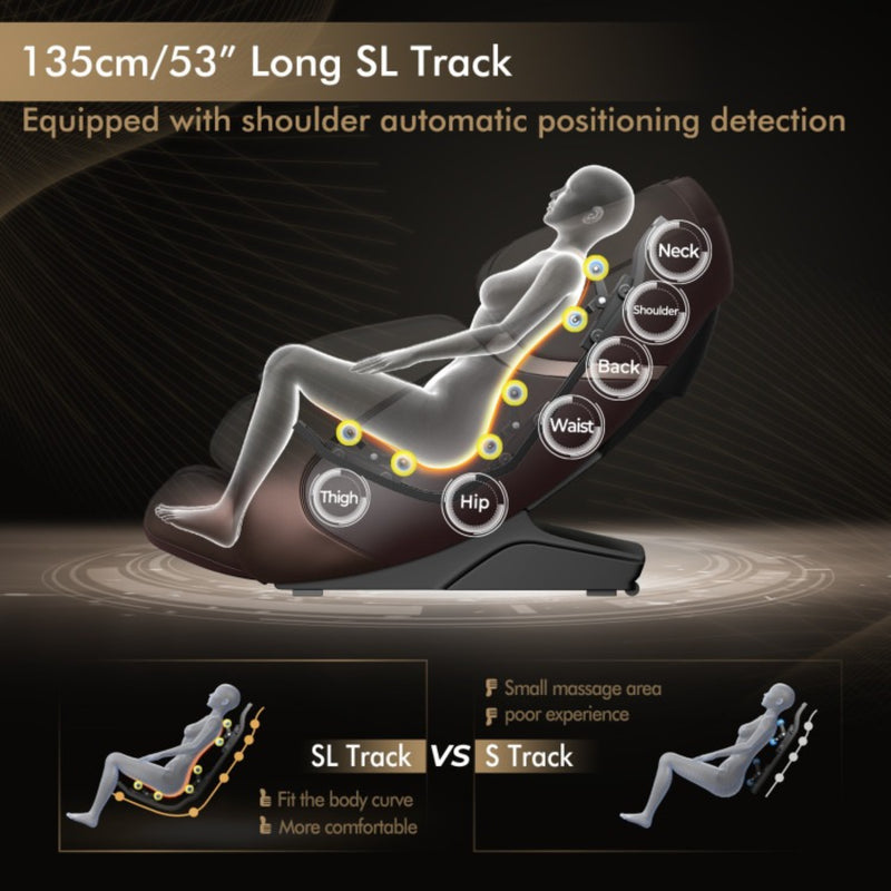 Costway Full Body Massage Chair with SL Track, Zero Gravity & Yoga Stretching