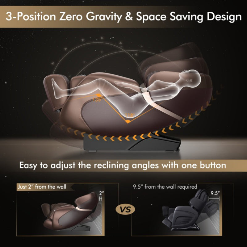 Costway Full Body Massage Chair with SL Track, Zero Gravity & Yoga Stretching
