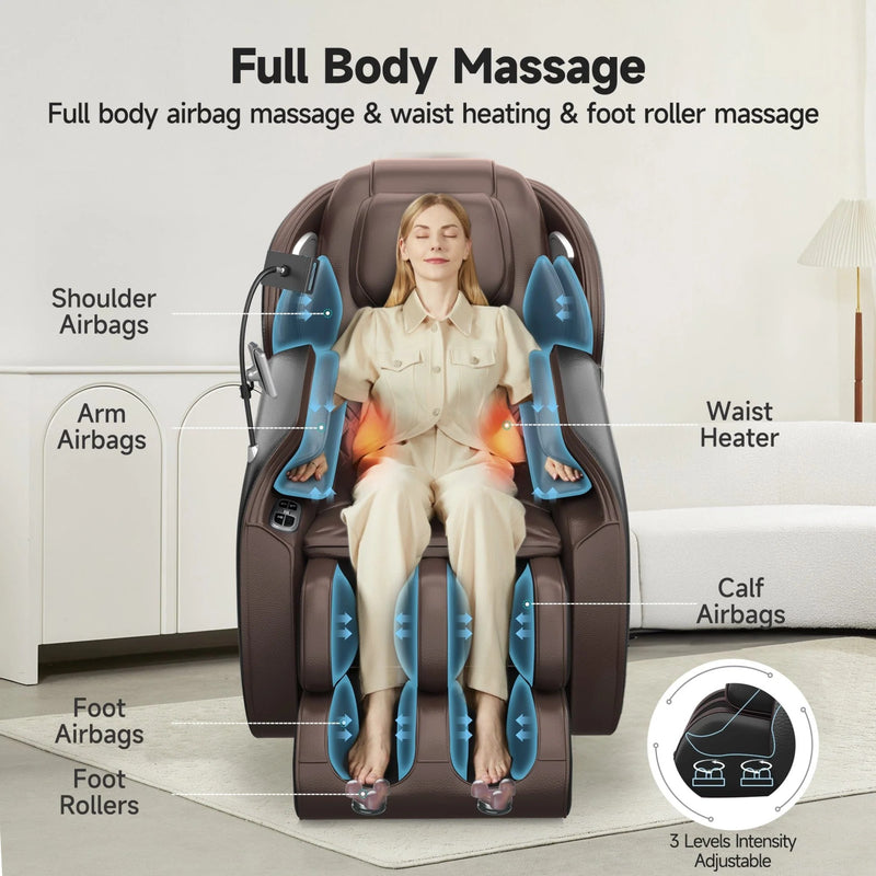 Real Relax Favor-06 3D Zero Gravity Massage Chair | Brown