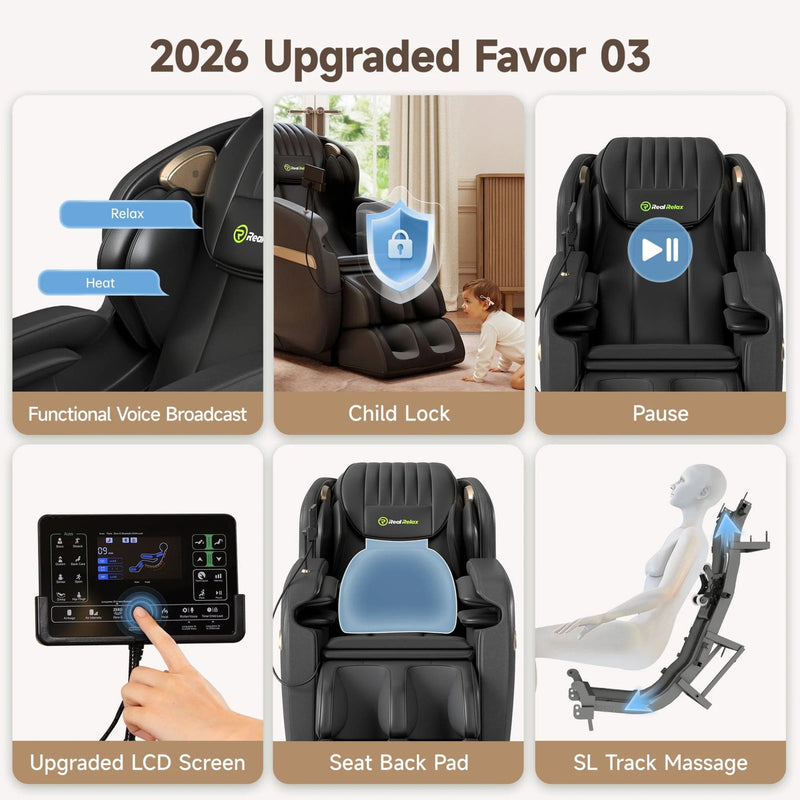 Favor-03 3D Lite Massage Chair | Black